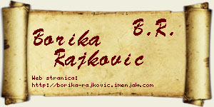 Borika Rajković vizit kartica